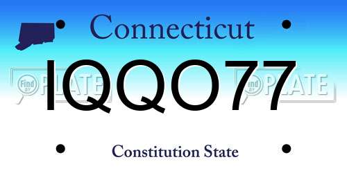 IQQO77 Connecticut License Plate
