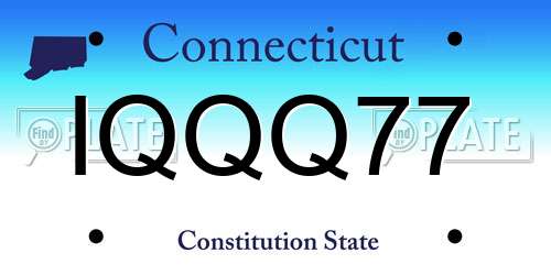 IQQQ77 Connecticut License Plate