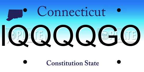 IQQQQGO Connecticut License Plate