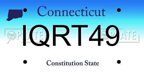 IQRT49 Connecticut License Plate