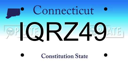 IQRZ49 Connecticut License Plate