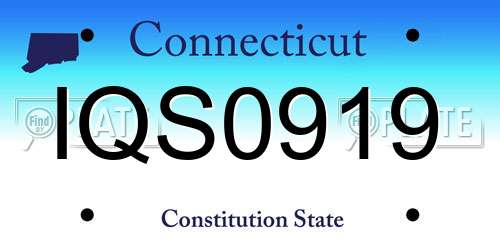 IQS0919 Connecticut License Plate
