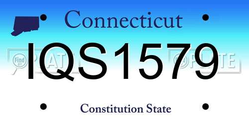IQS1579 Connecticut License Plate