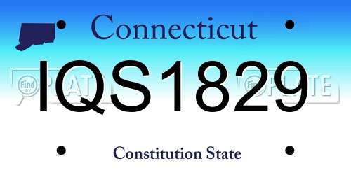 IQS1829 Connecticut License Plate