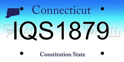 IQS1879 Connecticut License Plate