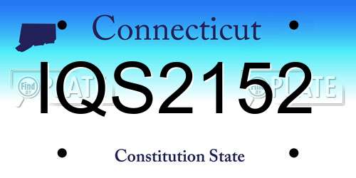 IQS2152 Connecticut License Plate