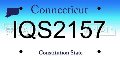 IQS2157 Connecticut License Plate