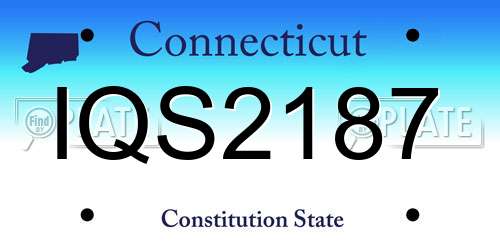 IQS2187 Connecticut License Plate