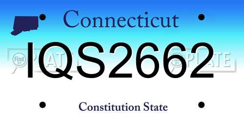 IQS2662 Connecticut License Plate