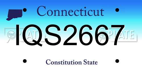 IQS2667 Connecticut License Plate