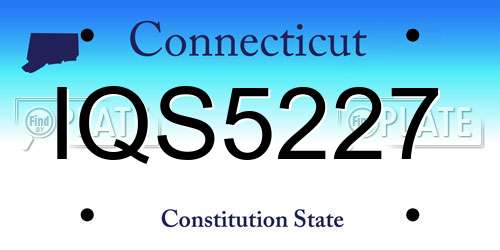IQS5227 Connecticut License Plate