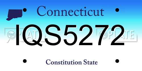 IQS5272 Connecticut License Plate