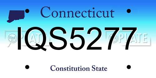 IQS5277 Connecticut License Plate