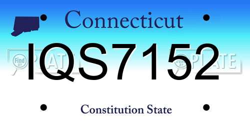 IQS7152 Connecticut License Plate