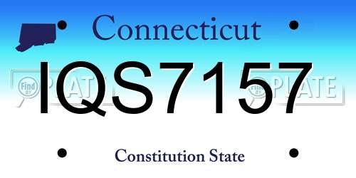 IQS7157 Connecticut License Plate