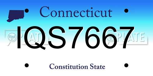 IQS7667 Connecticut License Plate