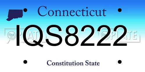 IQS8222 Connecticut License Plate