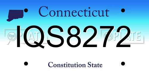 IQS8272 Connecticut License Plate