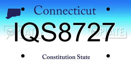 IQS8727 Connecticut License Plate