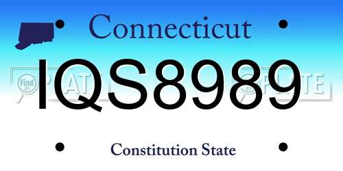 IQS8989 Connecticut License Plate