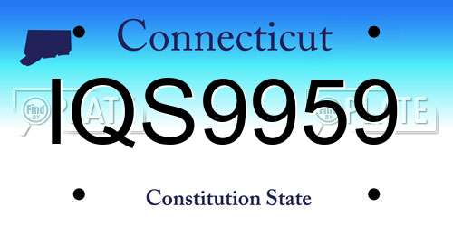 IQS9959 Connecticut License Plate
