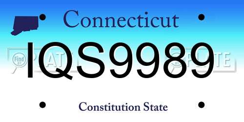 IQS9989 Connecticut License Plate
