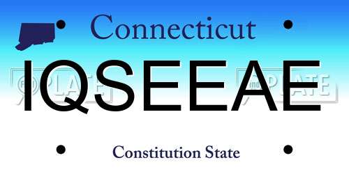 IQSEEAE Connecticut License Plate