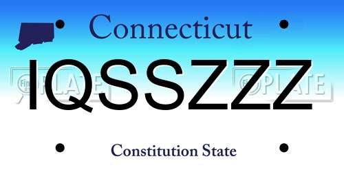 IQSSZZZ Connecticut License Plate
