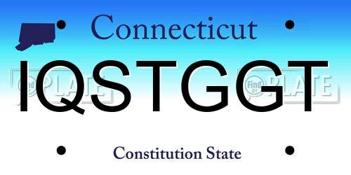 IQSTGGT Connecticut License Plate