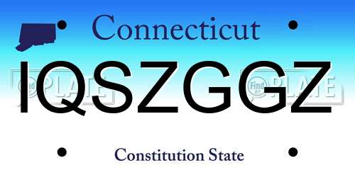 IQSZGGZ Connecticut License Plate