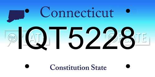 IQT5228 Connecticut License Plate