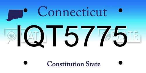 IQT5775 Connecticut License Plate