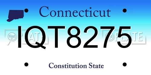 IQT8275 Connecticut License Plate
