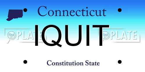 IQUIT Connecticut License Plate