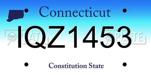 IQZ1453 Connecticut License Plate
