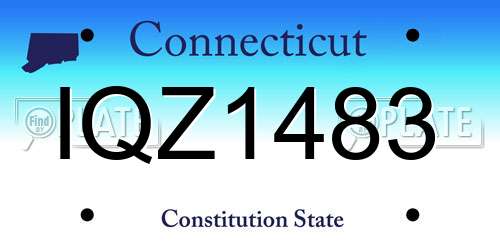 IQZ1483 Connecticut License Plate