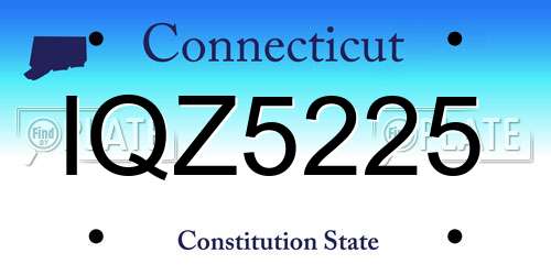 IQZ5225 Connecticut License Plate