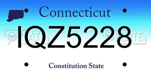 IQZ5228 Connecticut License Plate