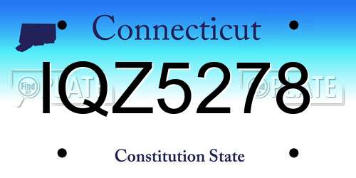 IQZ5278 Connecticut License Plate