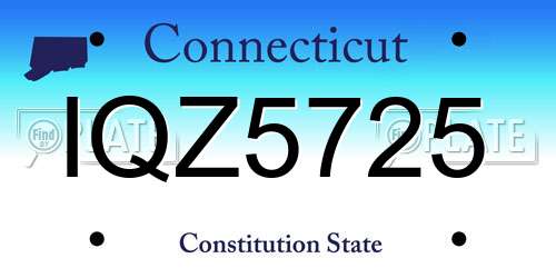 IQZ5725 Connecticut License Plate