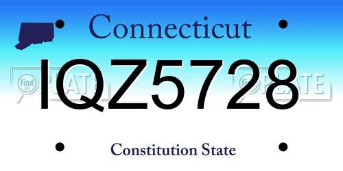 IQZ5728 Connecticut License Plate