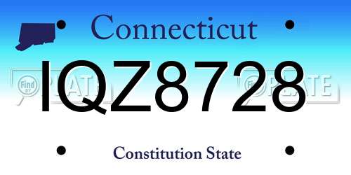 IQZ8728 Connecticut License Plate
