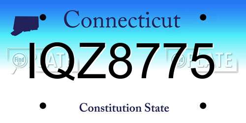 IQZ8775 Connecticut License Plate