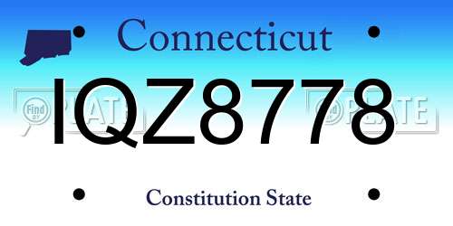 IQZ8778 Connecticut License Plate