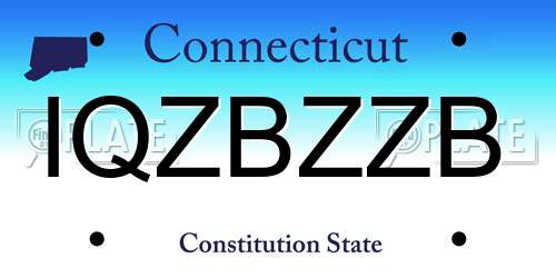 IQZBZZB Connecticut License Plate
