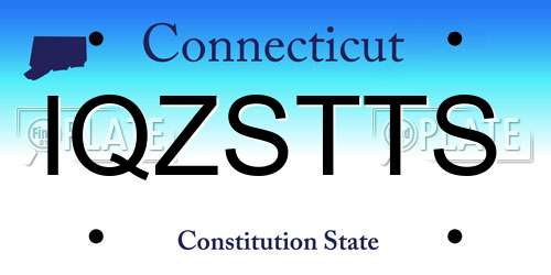 IQZSTTS Connecticut License Plate