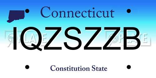 IQZSZZB Connecticut License Plate