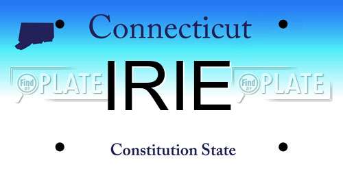 IRIE Connecticut License Plate
