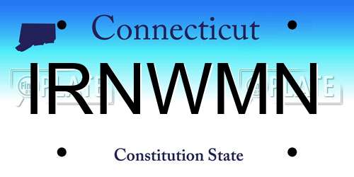 IRNWMN Connecticut License Plate