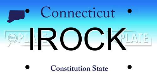 IROCK Connecticut License Plate